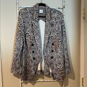 CAbi Black, Gray, Brown and White Snake print Blazer